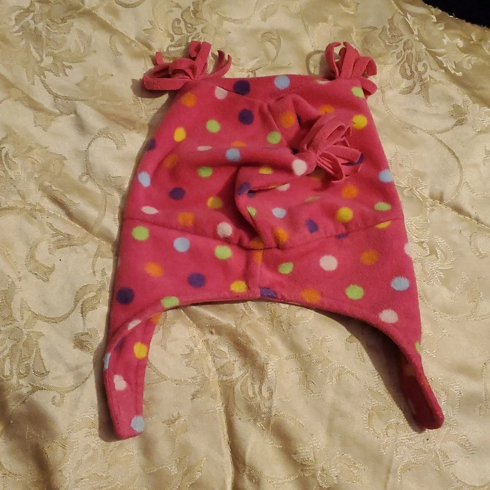 GAP Pink Beanie Hat with Colorful Dots Toddler 2-3 Years